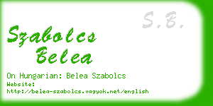 szabolcs belea business card